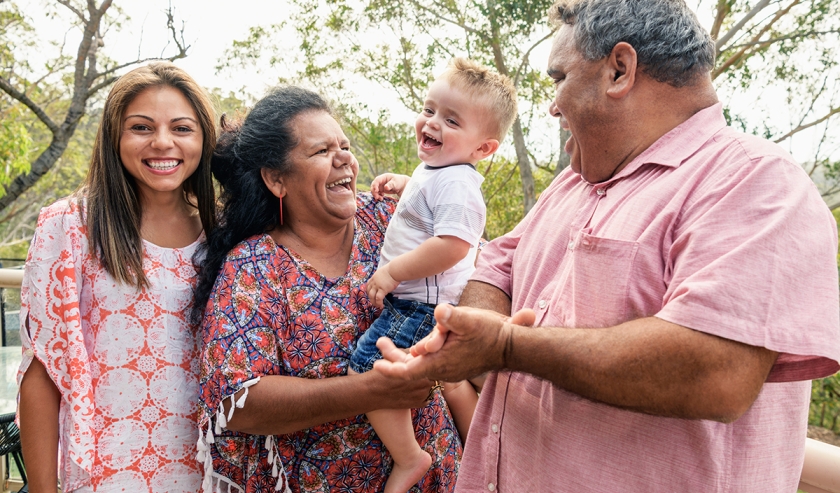 Family of multiple generations together