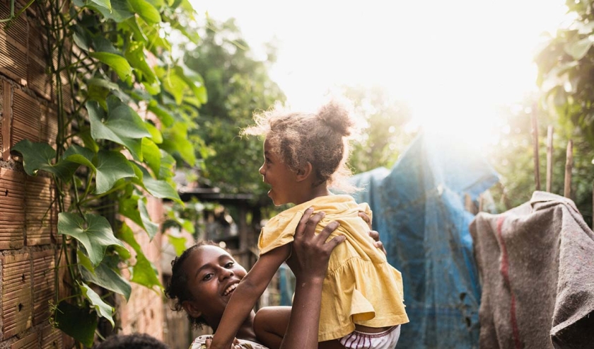 Children playing in the community