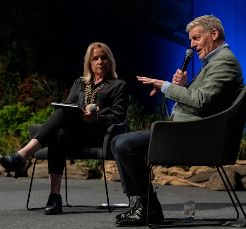 CEI's Dr Robyn Mildon in conversation with Sir Bill English, former NZ PM